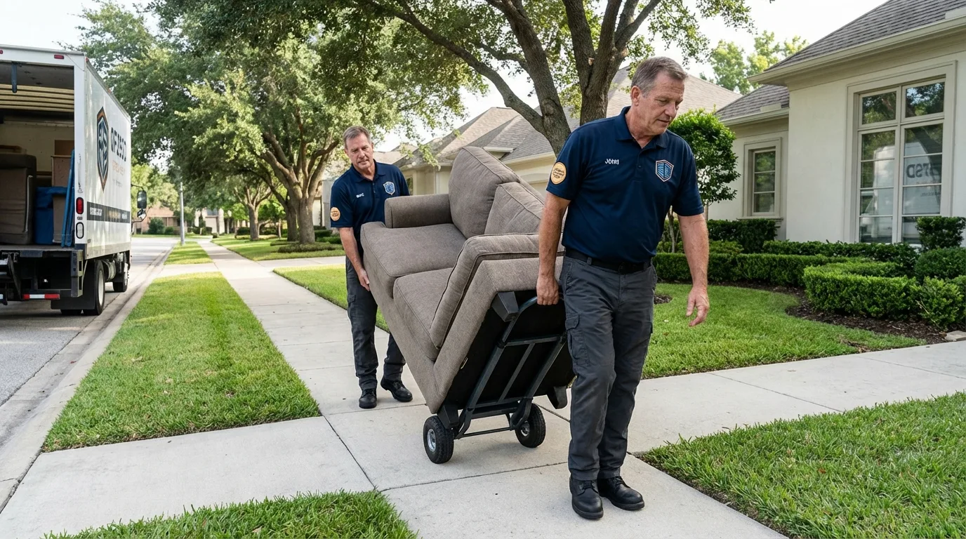 Local residential moving crew loading furniture in Parkersburg, WV