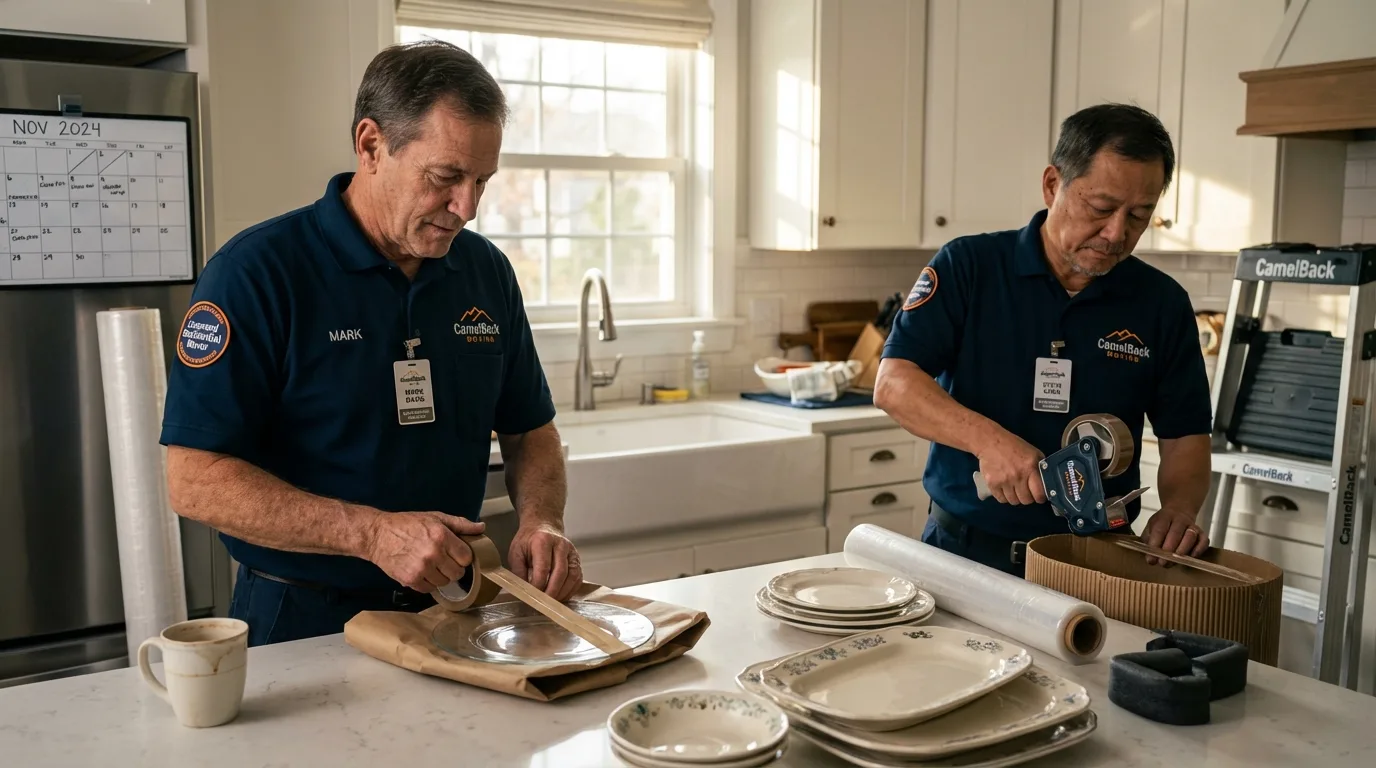 Professional crew packing kitchen dishware in Parkersburg, WV