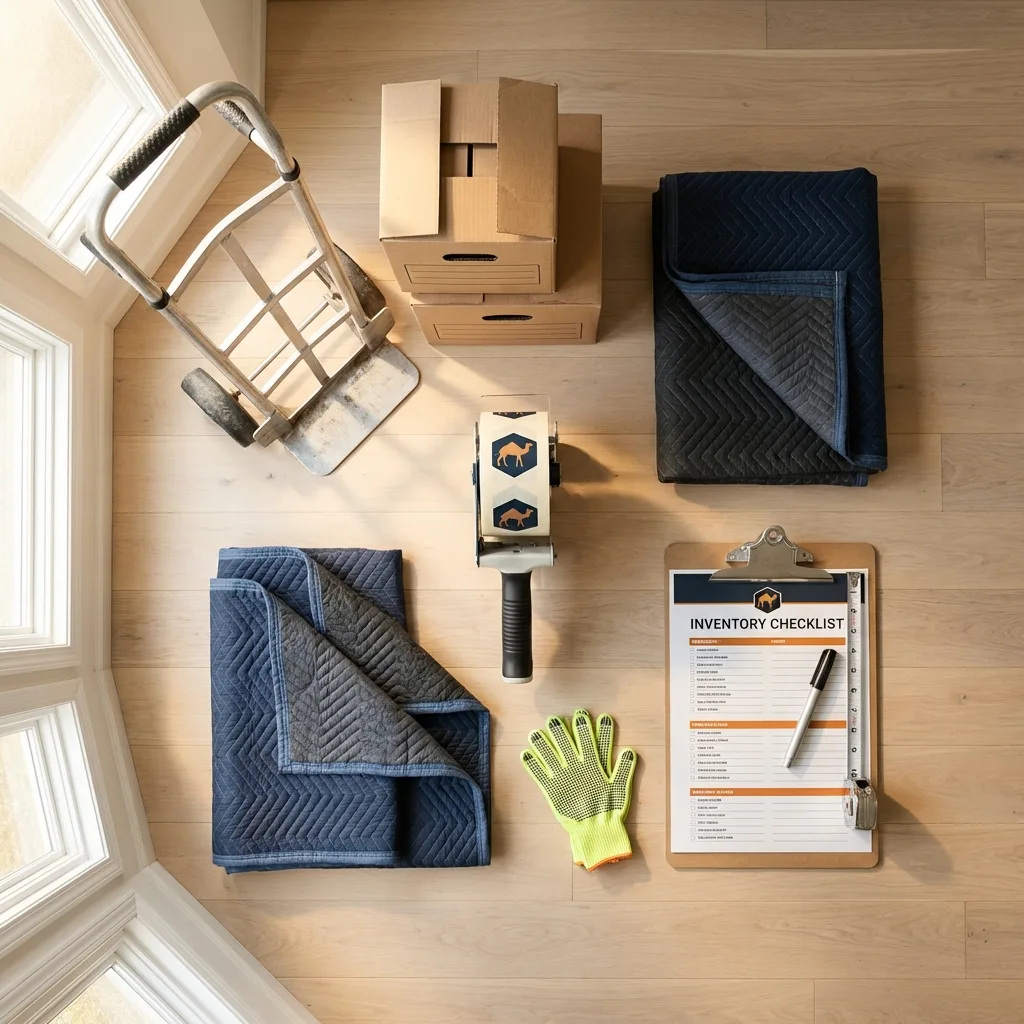 Professional moving supplies and packing materials layout for Parkersburg residential relocations